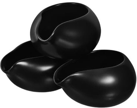 Milchkännchen aus Porzellan Schwarzer Saucen-Behälter Keramik Milchausgießer mit Präzisions-Ausguss Kleine Sauciere für Salatdressings Soßen Spülmaschinenfest (Schwarz)