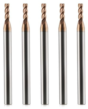 5 frese CNC da 2,5 mm, in metallo duro AlTiN 55HRC, 4 taglienti per sgrossatura/finitura VHM