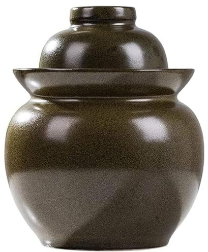 DECORN Gärgefäß aus Keramik Versiegelte Aufbewahrungsbehälter mit Deckel Einmachtopf mit breiter Öffnung für Sauerkraut, Gemüse und andere fermentierte Lebensmittel,5L