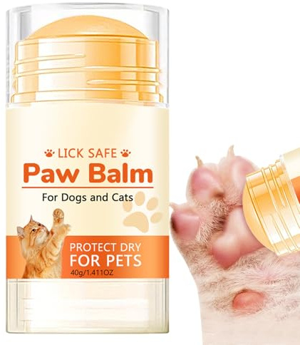 Hundepfoten-Balsam, Hundepfoten- und Nasenbalsam, natürliche Lecksichere Katze, beruhigende Creme für Hundepfoten, Katzenpfoten-Balsam, 40 g, für rissige, trockene und beschädigte, Nase und