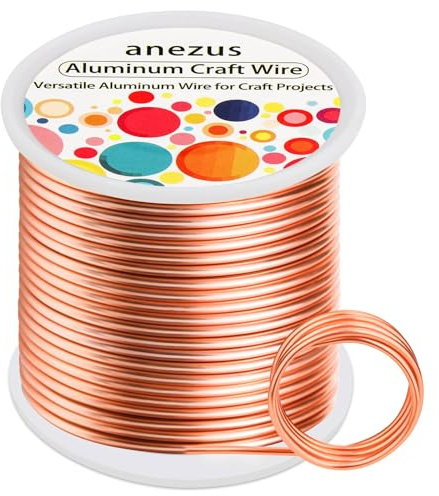 Anezus 12 Gauge Craft Wire Bendable - 2mm Metal Armature Sculpting Wire for Crafting, Wreath Making, Jewelry Making, Beading, Floral (Copper, 100 Feet)