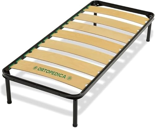 Am Group Home RETE A 7 DOGHE LARGHE 80X190 SINGOLA ORTOPEDICA CON PIEDI AVVITABILI CON LISTELLO LARGO IN BETULLA (80_X_190_CM)