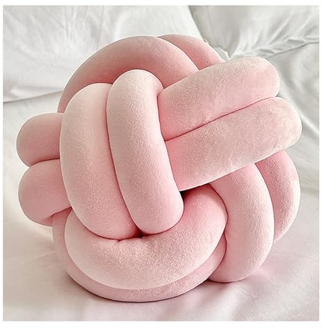 moismk Cojín Nudo de Terciopelo, Almohada Decorativa Redonda con Diseño Nórdico para Sofá, Cama y Dormitorio(Color 5,Diameter 22cm)
