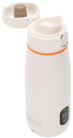 Riuulity Bouilloire électrique Portative de Voiture, Bouilloire électrique de Chauffage sans Fil en Acier Inoxydable 316 Batterie Rechargeable de 350ML avec Voyage en Voiture ou