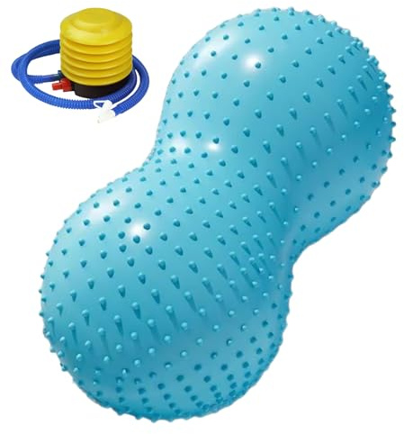 Palla per esercizi, Facile da trasportare, 45x90 cm, Palla per esercizi a forma di arachidi, Forma rotonda per allenamenti con pompa ad aria, Portatile e leggera, Per allenamento a casa Donne Bambini
