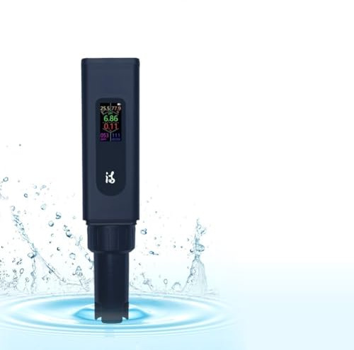 Wassertester, 5-in-1-PH-Wasserqualitätstester, digitaler Salzgehaltsmesser, EC-TDS-TEMP-Monitor, wiederaufladbarer Test for den Trinkwasser-Farmpool