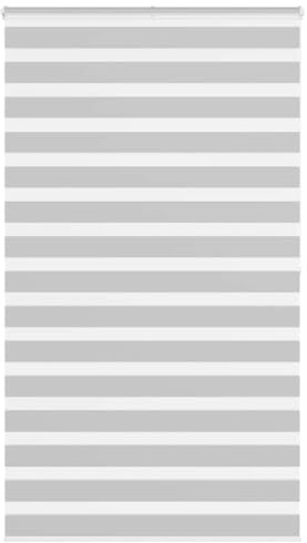 Doppelrollo Hellgrau 130x200 cm, Polyester Zebra-Jalousie für Fenster, Sichtschutz, Sonnenschutz, Verdunkelung im Innenbereich