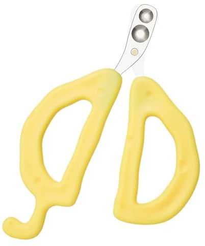 Generisch Dog Claw Scissors - 5.04 x 2.99 x 0.2 Inch Claw Cutter for Small Animals Double Hole Design Claw Cutter for Small Animals Puppies with Non-Slip Handle