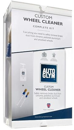Autoglym Custom Wheel Cleaner - Premium Car Care Kit Comes with (500ml) Acid-Free Car Wheel Cleaner Spray and (2) Soft Car Wheel Cleaning Brushes