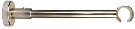 Wandhalter für 20 mm Gardinenstangen, Wandträger mit großem Wandabstand 18 cm kürzbar auf bis zu 5 cm (Farbe Edelstahl)