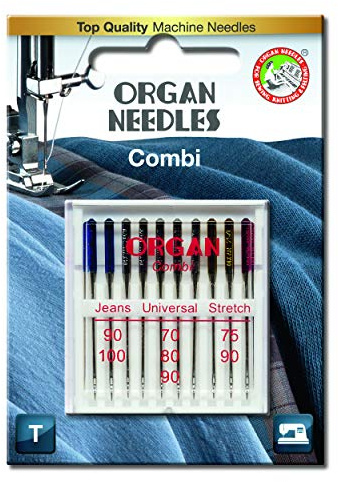 Organ 10 Jeans/Universal/Stretch Nähmaschinen Nadeln Sortiment (System 130/705) Stärke 70-100