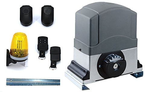 MOTORE CANCELLO SCORREVOLE KIT AUTOMAZIONE CENTRALINA APRICANCELLO CON LED LAMPEGGIANTE E FOTOCELLULE (Motore 1200 KG 550W)