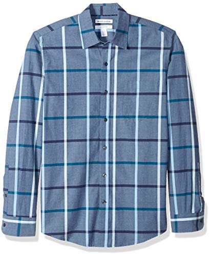 Amazon Essentials herr Slim-Fit långärmad poplin-skjorta