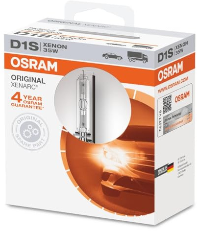 OSRAM XENARC ORIGINAL D1S HID Lampe à décharge au xénon, lampe à décharge, qualité OEM, 66140-1SCB, boîtier à couverture souple (1 lampe)