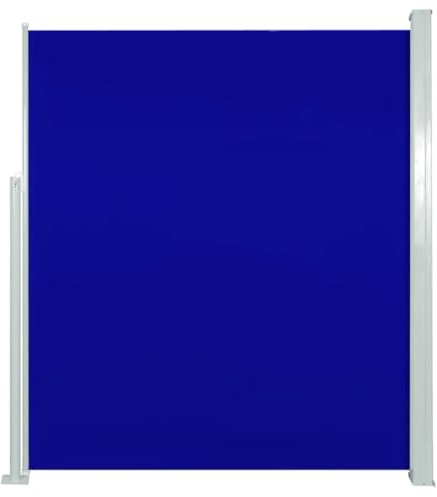 vidaXL - Toldo lateral retráctil para patio, terraza o balcón, divisor de espacios y mecanismo de privacidad, resistente al agua y a los rayos UV (color azul, 1,7 x 3 m)