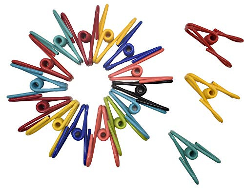 Renashed 50 Pack Steel Wire Clip Utility Clips Colorful Vinyl-Coated Windproof Clothespin for Drying Home Laundry and Office Multi-Purpose Assorted Colors