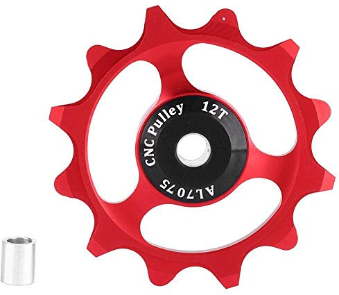 Dilwe Fahrrad Umwerfer Riemenscheibe, Fahrrad Hinterrad 12T Riemenscheibe Teile mit Adapter für 9/10/11 Speed ​​Mountainbike(Rot)