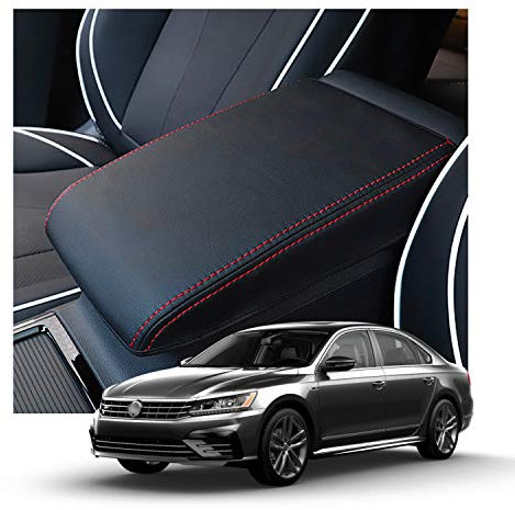 CDEFG Kompatibel mit VW Passat B8 2016-2022 2023 Arteon 2 Mittelarmlehne Armlehnen Deckel Kratzschutz Mittelkonsole Kunstleder Armlehne Abdeckung Center Console Cover Auto Valiant GTE Alltrack Zubehör