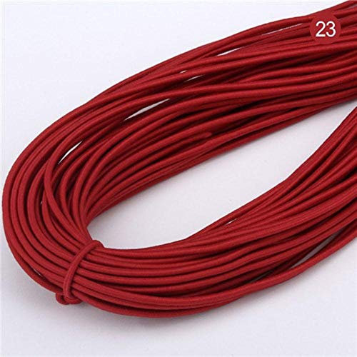 Cuerda elástica redonda de 2 mm de grosor, banda de goma gruesa, para hacer proyectos al aire libre, tienda de campaña, kayak, barco, costura, ropa, accesorios de 43 metros 2 mm Color 23