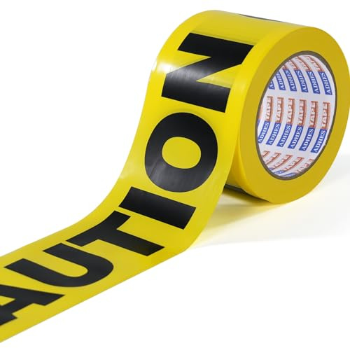 ADHES TAPE PURSUIT OF PERFECTION Nastro di avvertimento adesivo giallo e nero per decorazioni e sicurezza, 7.6 cm x 91.4 m