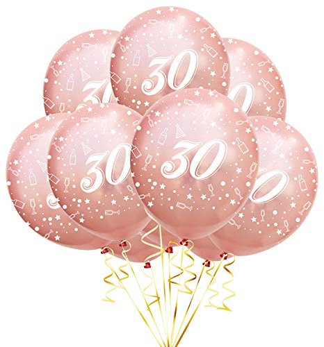 Oblique Unique 10 Luftballons Zahl 30 für 30. Geburtstag Jubiläum Feier Party Deko Ballons Roségold (30. Geburtstag)
