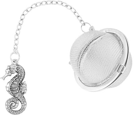 UPware 18/8 Stainless Steel 2 Inch Mesh Tea Ball Infuser/Tea Interval Diffuser/Tea Strainer Infuser with Zinc Alloy Seahorse Charm