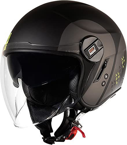 Origine Alpha Track Jethelm (Black/Neon Yellow,S (55/56))