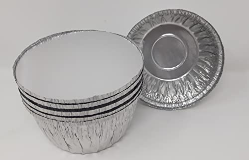 2lb Aluminium Foil Pudding / Pie Dish with Lids 932cc 8pk