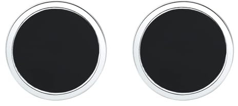 Ohrstecker Schwarz, Ohrstecker damen Silber 925 mit Geschenkbox für Herren Damen Frauen Maenner (6mm, Silber)