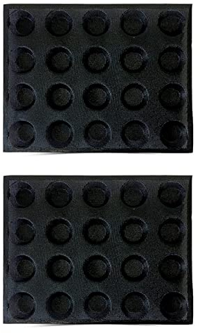 Evarbuild Lot de 2 moules en silicone à 20 trous pour mini pizza, pain, hamburger, moule à gâteau anti-adhésif
