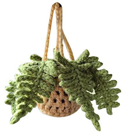 Autospiegel anhänger,Swing Gehäkelt Gestrickte Pflanze Charm Anhänger,Auto Rückspiegel Anhänger,Auto Ornament,Auto Spiegel Aufhängungs Dekoration, Auto-Männer- und Damenzubehör, Auto-Innenausstattung