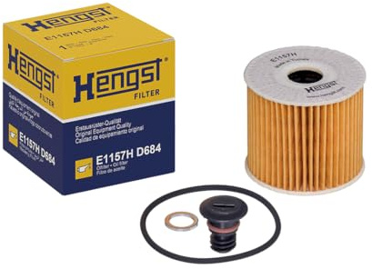 HENGST - Ölfilter E1157H D684 - Öl-Filtereinsatz für KFZ | Hochwertiger Motorölfilter für KFZ mit Otto- oder Dieselmotor - Robuster Ölfilter mit hoher Schmutzaufnahmefähigkeit