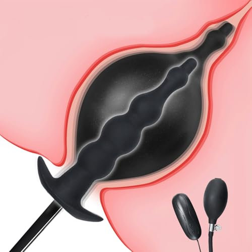 LZMYZ Riesige Vibrierende Aufblasbar Analplug mit 12 Vibrationsmodi Silikon Analplug Vibrator Analvibratoren Große Buttplug Pumpe Anus Expansion Sex Spielzeug für Frauen Männer Prostata Stimulator