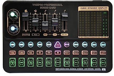 Ensemble de microphones BM800 V10XPro mélangeur carte son Studio mélangeur Audio chant réduction du bruit Microphone voix diffusion en direct téléphone ordinateur enregistrement (Color : V10X PRO_1)