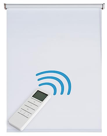 Tende a rullo per interni Oscuranti motorizzate tenda motorizzata Blackout elettrica in tessuto Isolamento termico con betteria e telecomando per finestre STORESDECO Bianco motorizzate 200x250 cm