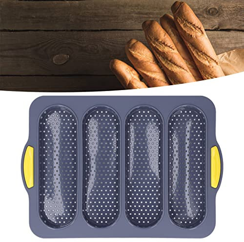 Silicone Baguette Mold, Non-Stick 4 Wave Loaves, French Toast Baking Tray, Baking Mold, Perforated Silicone Molds, Bread Mold(to)