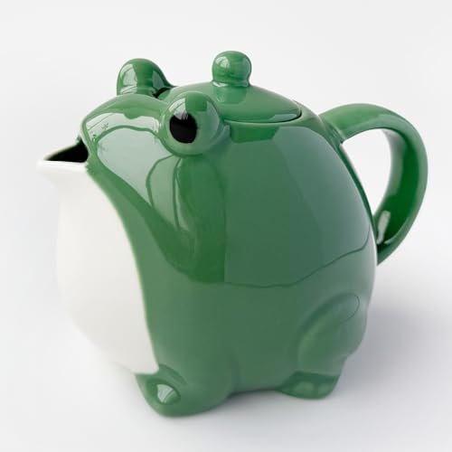 Juego de té, lindo regalo de tetera, juego de servicio de té, tetera de cerámica enviar exquisitas pegatinas de rana