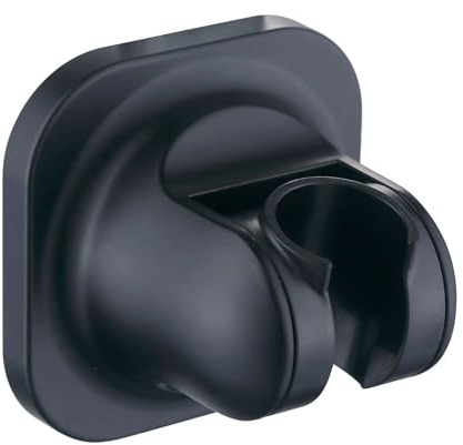 ulafbwur Support de pommeau de douche adhésif puissant et étanche, sans perforation, support de pommeau de douche mural, antidérapant, angle réglable, noir