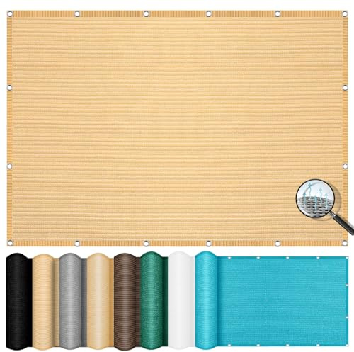 Vela Ombreggiante Parasole Traspirante 1.5 x 3.5 m, Antivento/98% Protezione Uv, Sabbia, Rete Ombreggiante Telo Ombra, Tenda a Vela per Giardino, per Giardino, Pergola, Color Crema