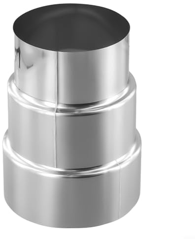 Reduzierstück für Kaminabzug, Edelstahl-Rohradapter, Rohrverbinder (Ø 110 mm/Ø 90 mm)
