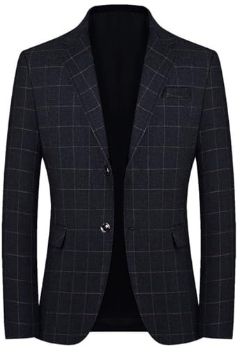 Veste sportive pour homme - Vintage - Blazer à carreaux - Coupe droite - Décontractée - Moderne - Rayé - Pour le printemps et l'automne - Veste de costume pour le travail, le mariage, les loisirs