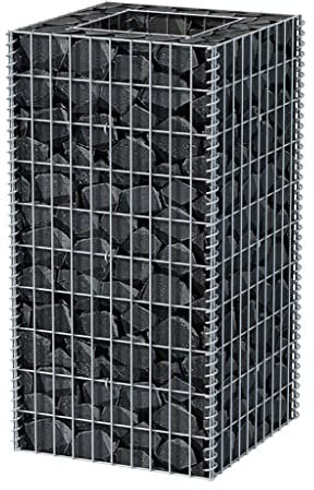 Natulvd Gabion Raised Bed Planter Basket Pot Wall, Outdoor Garden Lawn Landscape Patio Border Gardening Flower Plant Galvanized Steel Cages - 50x50 CM, 100CM H