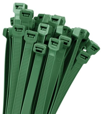 Armpow Kabelbinder Breit 100 Stück 450mm x 9mm Dunkelgrün - 80kg Zugfestigkeit - UV-Beständig - Große Kabelbinder für Kabelmanagement