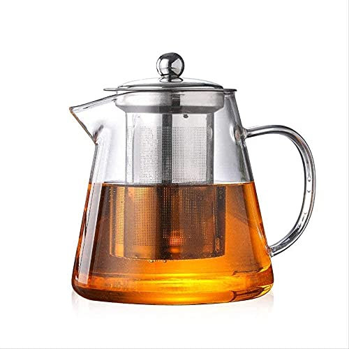 CAFIEDR Einfache und kreative 550 ml hitzebeständiges Glas Einfache und kreative Wasserkocher Teekanne mit Edelstahlfilter Home Office Tee-Set Glas Maker,