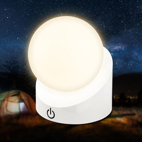 BRILONER - Mini LED Table lamp Wireless IP54 with Touch, dimmable in Steps, Rechargeable Battery & Light Source Exchangeable, Bedside lamp, Ball, LED lamp, Outdoor lamp, 10x8x9 cm, White