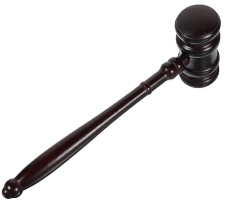 GARVALON Judge Gavel Wooden Hammer Solid Wood Auction Hammer for Courtroom and Auction Sale Use,