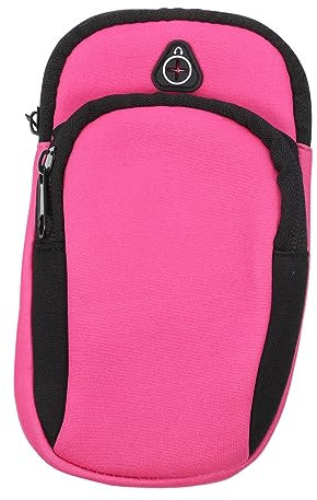 OKUMEYR Multi-purpose Sports Armbag for Running and Fitness Waterproof Phone Holder Key Storage Adjustable Arm Bag for Outdoor Activities Pink