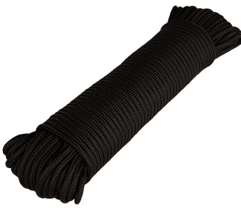 Rope & Cord Polypropylene 4 mm Utility Rope – Strong All-Purpose Rope for Camping, Flag Poles, Landscaping & More! – Black