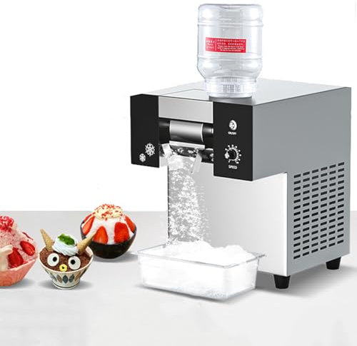 Macchina per Ghiaccio a Fiocchi di Neve Commerciale,Macchina Ghiaccio Tritato in Acciaio Inox,Sistema di Raffreddamento a Liquido per Dissipazione Calore,per Panetteria,160F