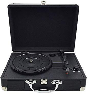 WDWDW Tocadiscos de Vinilo, gramófono Retro, Altavoz Bluetooth Retro Creativo, Tocadiscos Negro